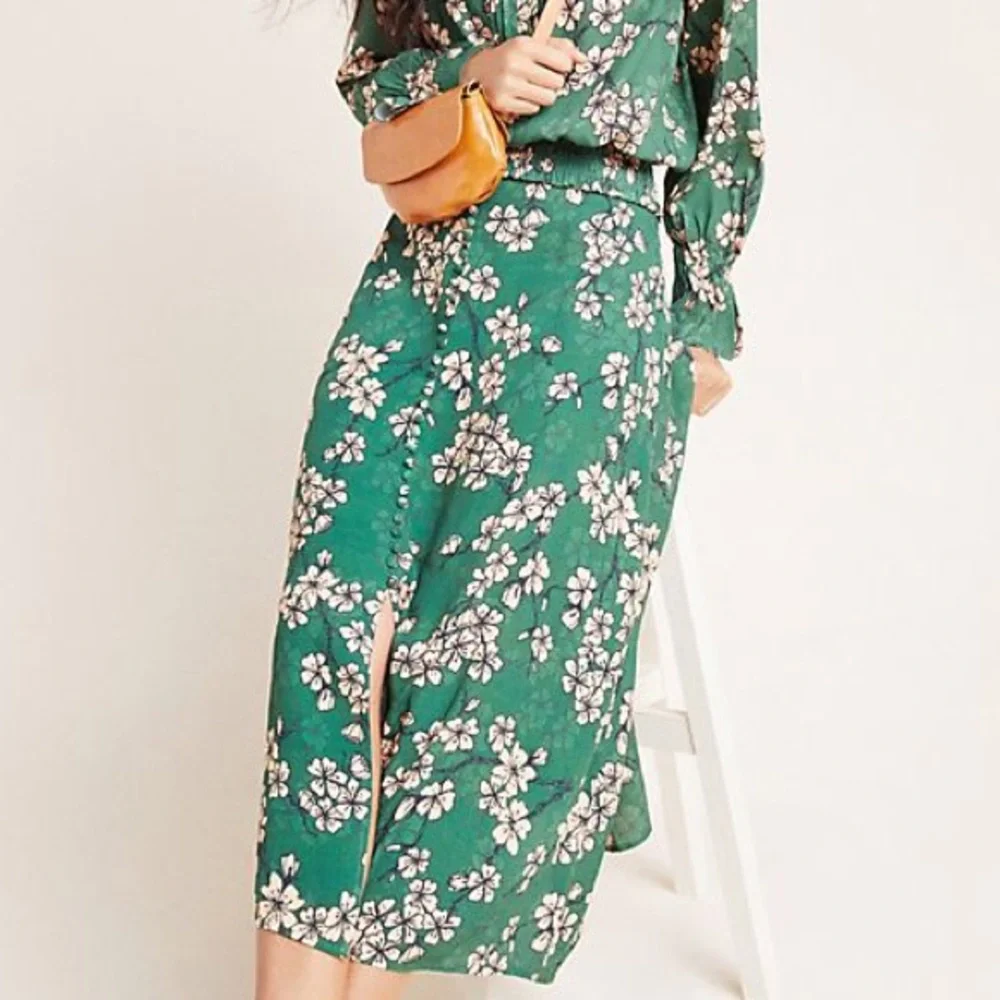 Kachel Green Nora Button Front Midi Skirt Size 2